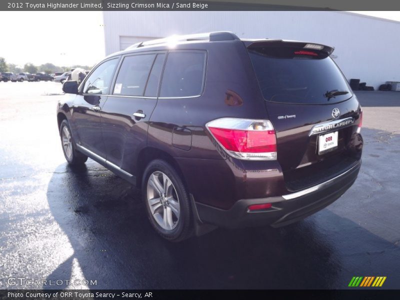 Sizzling Crimson Mica / Sand Beige 2012 Toyota Highlander Limited