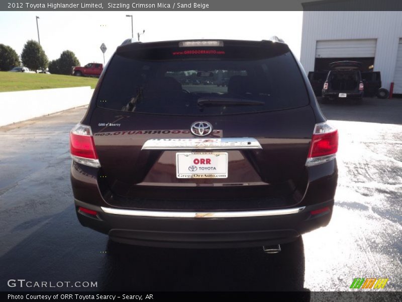 Sizzling Crimson Mica / Sand Beige 2012 Toyota Highlander Limited