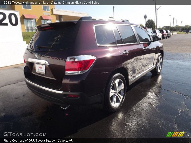 Sizzling Crimson Mica / Sand Beige 2012 Toyota Highlander Limited