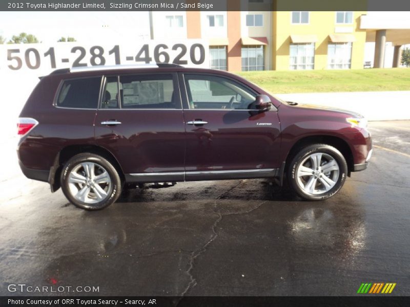 Sizzling Crimson Mica / Sand Beige 2012 Toyota Highlander Limited