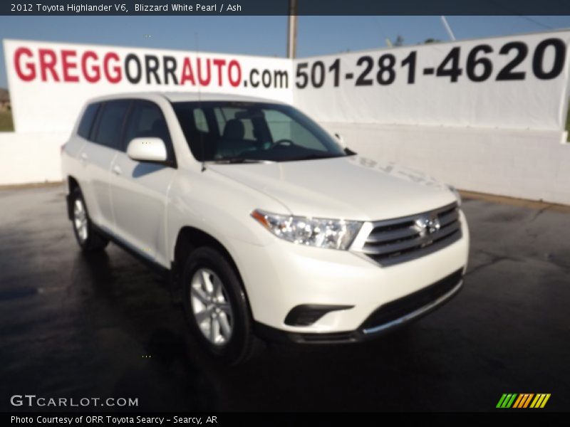 Blizzard White Pearl / Ash 2012 Toyota Highlander V6
