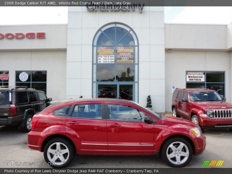 Inferno Red Crystal Pearl / Dark Slate Gray 2008 Dodge Caliber R/T AWD