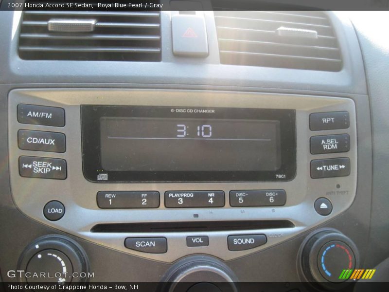 Royal Blue Pearl / Gray 2007 Honda Accord SE Sedan