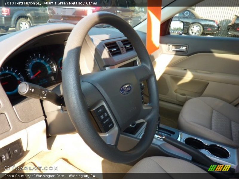 Atlantis Green Metallic / Camel 2010 Ford Fusion SE
