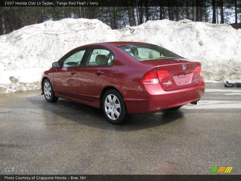 Tango Red Pearl / Ivory 2007 Honda Civic LX Sedan