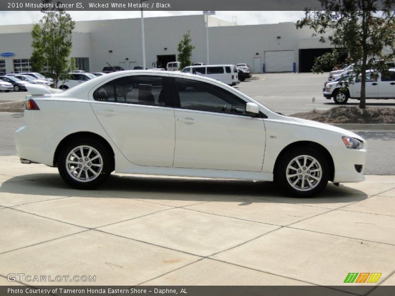 Wicked White Metallic / Black 2010 Mitsubishi Lancer ES