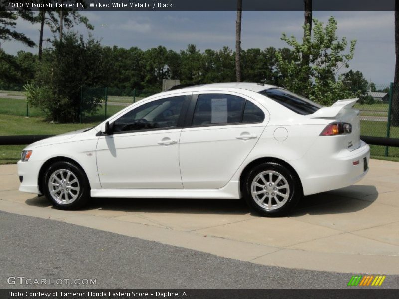 Wicked White Metallic / Black 2010 Mitsubishi Lancer ES