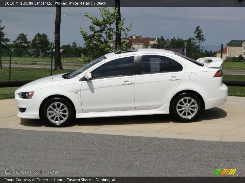Wicked White Metallic / Black 2010 Mitsubishi Lancer ES