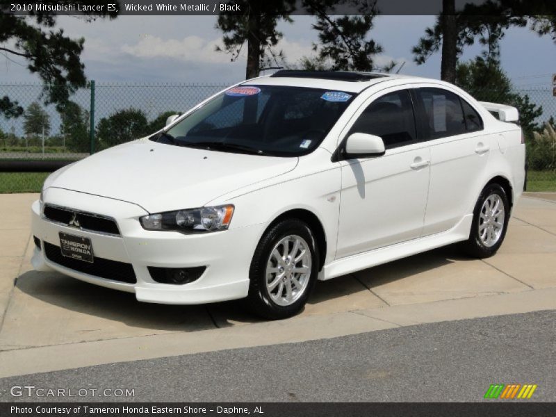 Wicked White Metallic / Black 2010 Mitsubishi Lancer ES