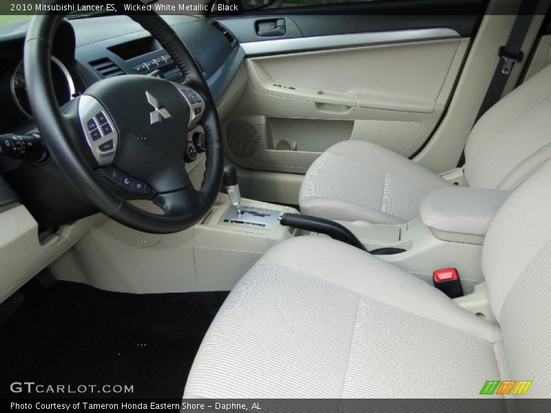 Wicked White Metallic / Black 2010 Mitsubishi Lancer ES