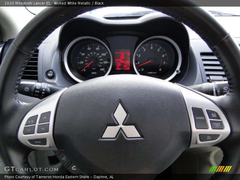Wicked White Metallic / Black 2010 Mitsubishi Lancer ES