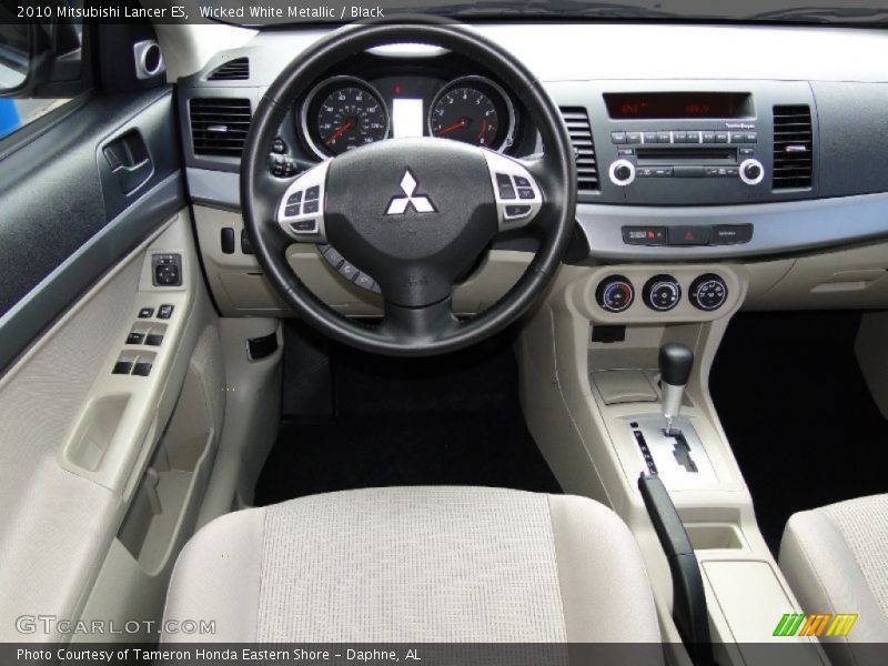 Wicked White Metallic / Black 2010 Mitsubishi Lancer ES