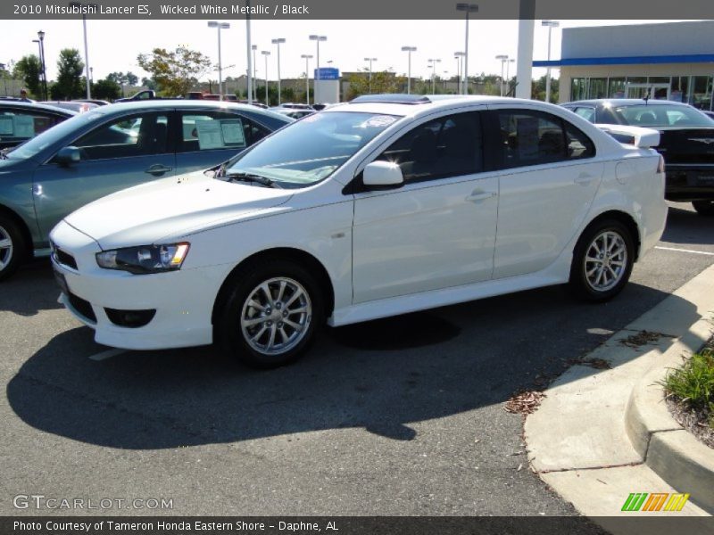 Wicked White Metallic / Black 2010 Mitsubishi Lancer ES