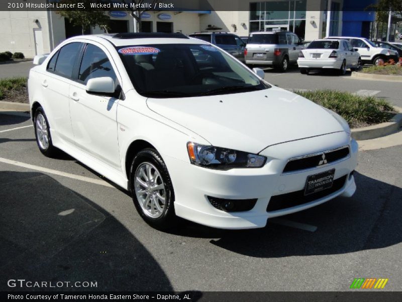 Wicked White Metallic / Black 2010 Mitsubishi Lancer ES