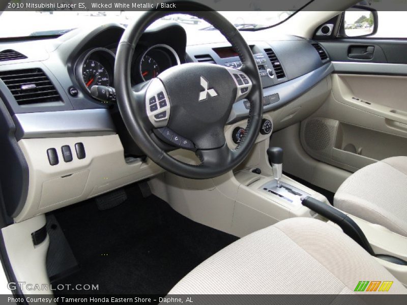 Wicked White Metallic / Black 2010 Mitsubishi Lancer ES