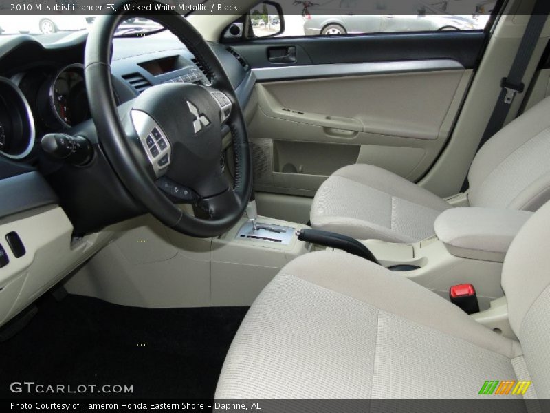 Wicked White Metallic / Black 2010 Mitsubishi Lancer ES