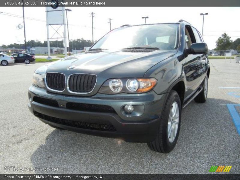 Highland Green Metallic / Sand Beige 2005 BMW X5 3.0i