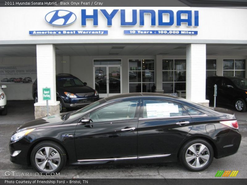 Black Onyx Pearl / Gray 2011 Hyundai Sonata Hybrid