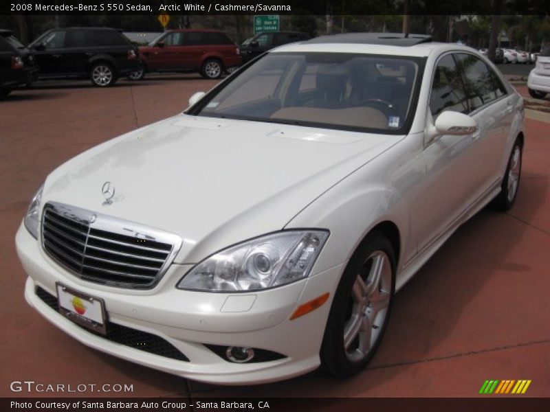 Arctic White / Cashmere/Savanna 2008 Mercedes-Benz S 550 Sedan