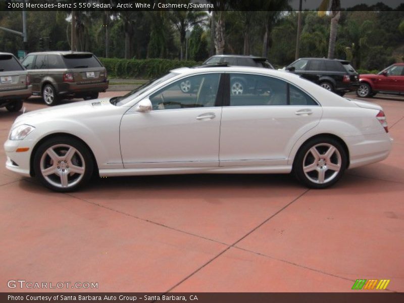 Arctic White / Cashmere/Savanna 2008 Mercedes-Benz S 550 Sedan