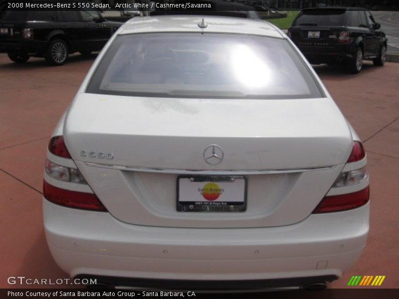 Arctic White / Cashmere/Savanna 2008 Mercedes-Benz S 550 Sedan