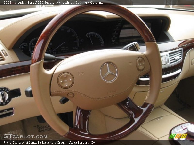 Arctic White / Cashmere/Savanna 2008 Mercedes-Benz S 550 Sedan