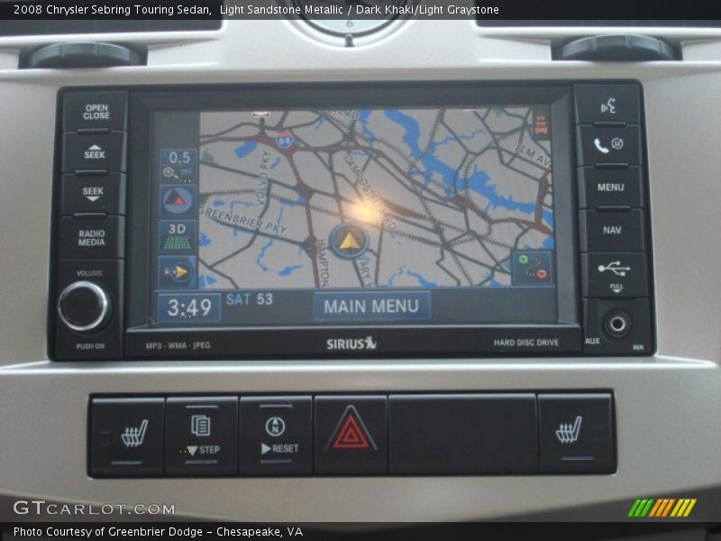 Navigation of 2008 Sebring Touring Sedan