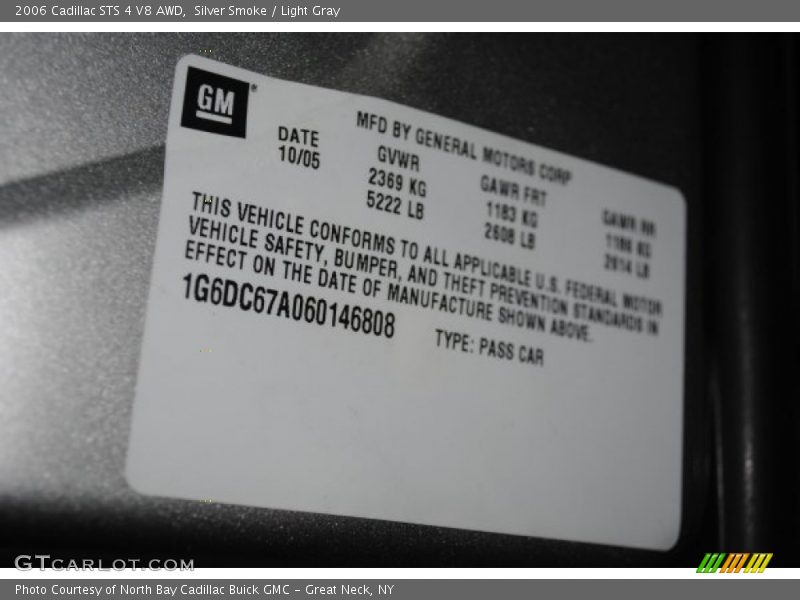 Silver Smoke / Light Gray 2006 Cadillac STS 4 V8 AWD
