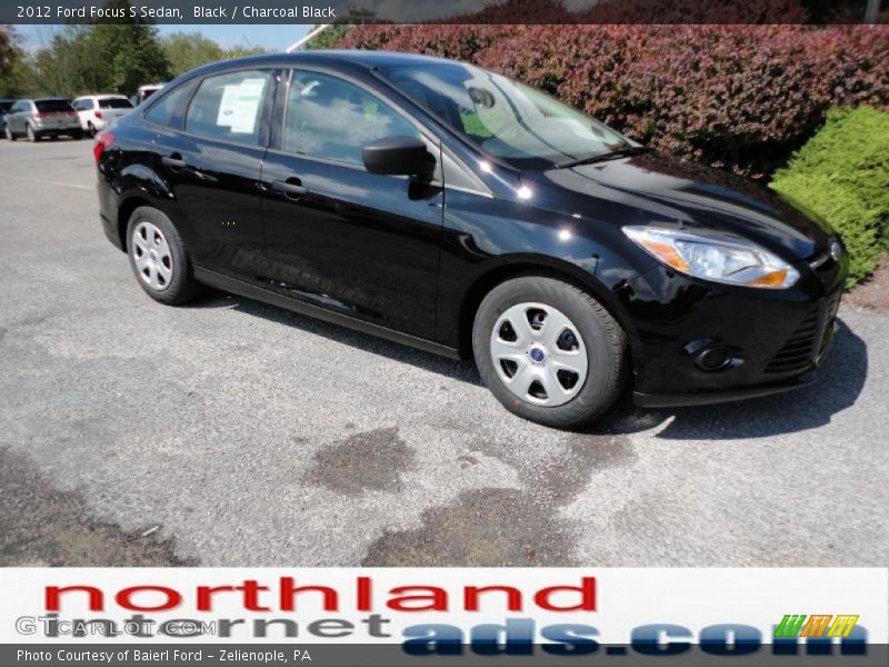 Black / Charcoal Black 2012 Ford Focus S Sedan