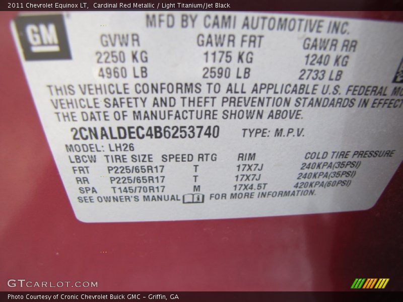 Cardinal Red Metallic / Light Titanium/Jet Black 2011 Chevrolet Equinox LT