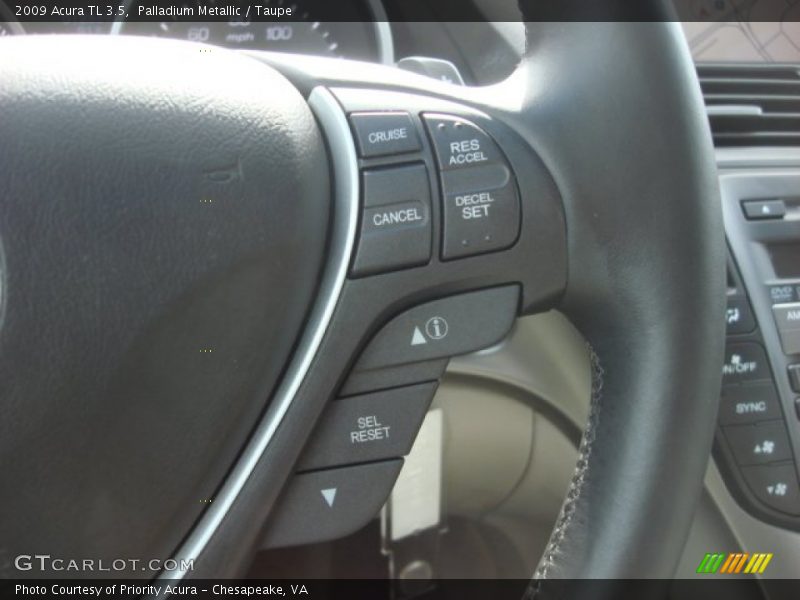 Palladium Metallic / Taupe 2009 Acura TL 3.5