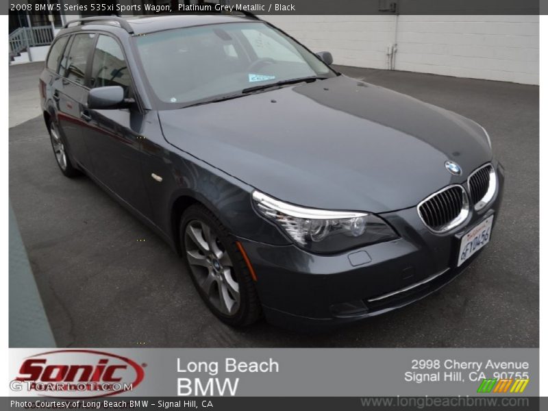 Platinum Grey Metallic / Black 2008 BMW 5 Series 535xi Sports Wagon