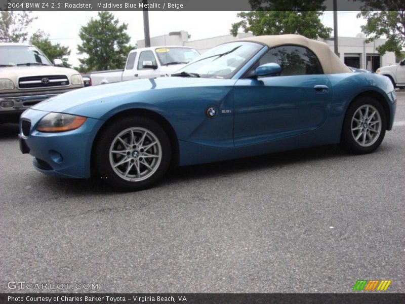 Maldives Blue Metallic / Beige 2004 BMW Z4 2.5i Roadster