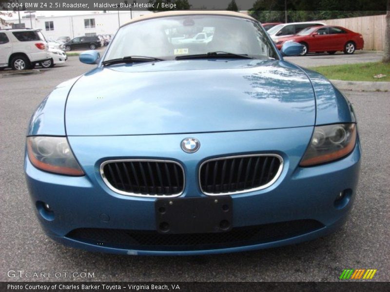 Maldives Blue Metallic / Beige 2004 BMW Z4 2.5i Roadster