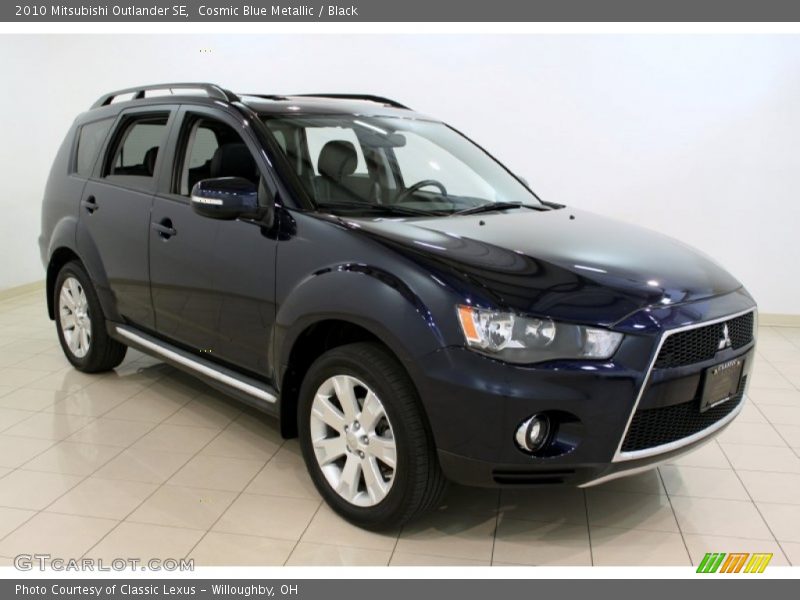 Cosmic Blue Metallic / Black 2010 Mitsubishi Outlander SE