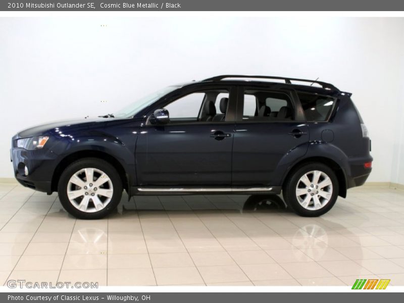 Cosmic Blue Metallic / Black 2010 Mitsubishi Outlander SE