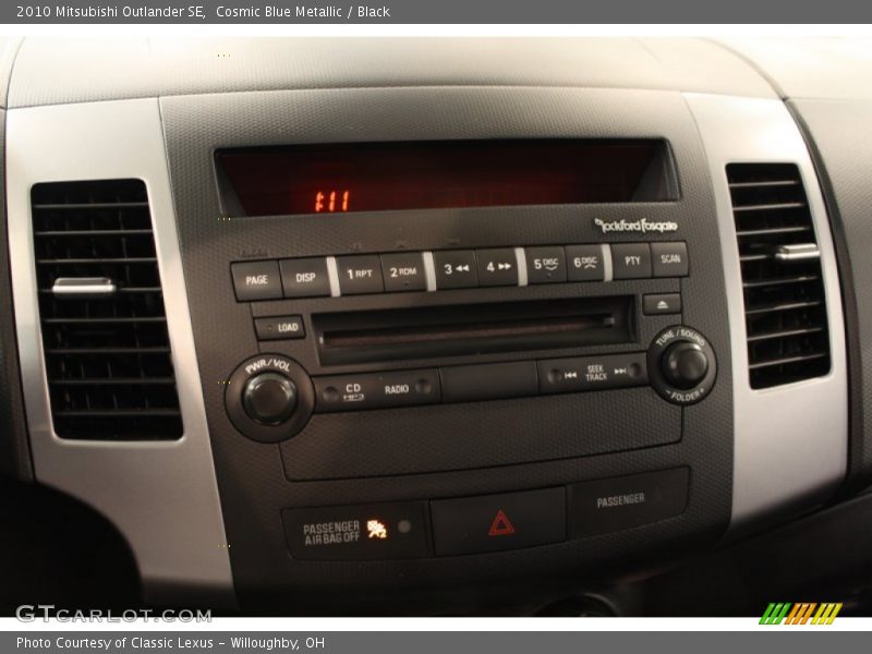Cosmic Blue Metallic / Black 2010 Mitsubishi Outlander SE