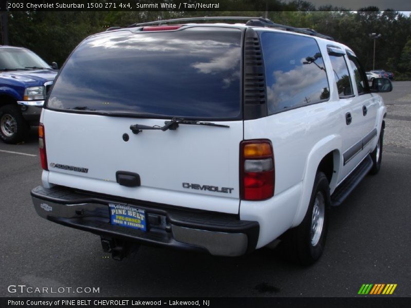 Summit White / Tan/Neutral 2003 Chevrolet Suburban 1500 Z71 4x4