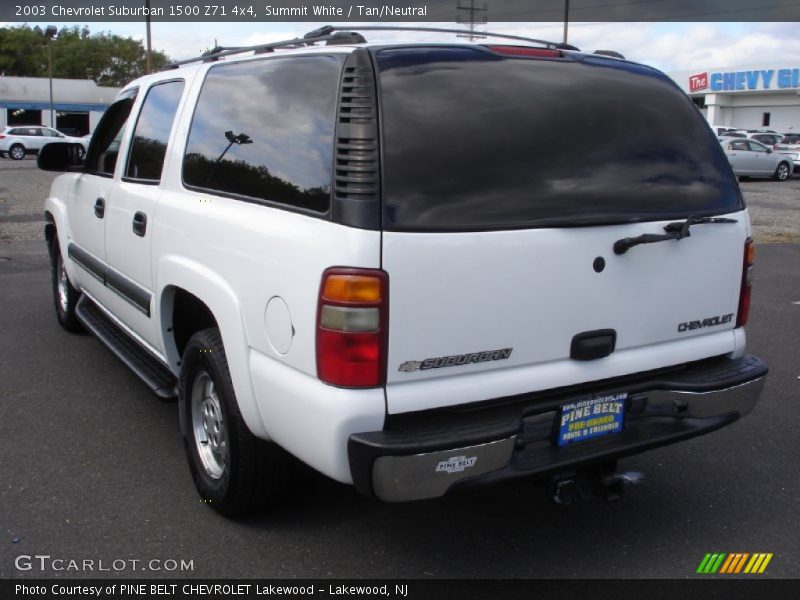 Summit White / Tan/Neutral 2003 Chevrolet Suburban 1500 Z71 4x4