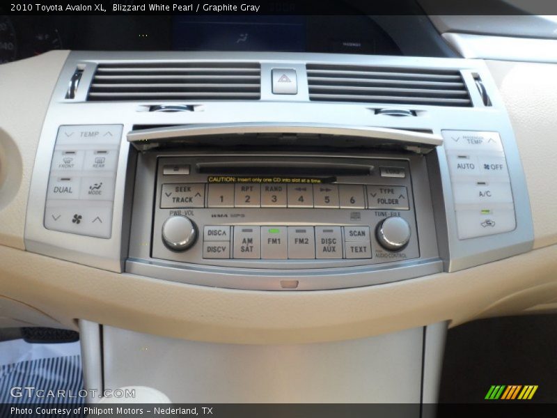 Blizzard White Pearl / Graphite Gray 2010 Toyota Avalon XL