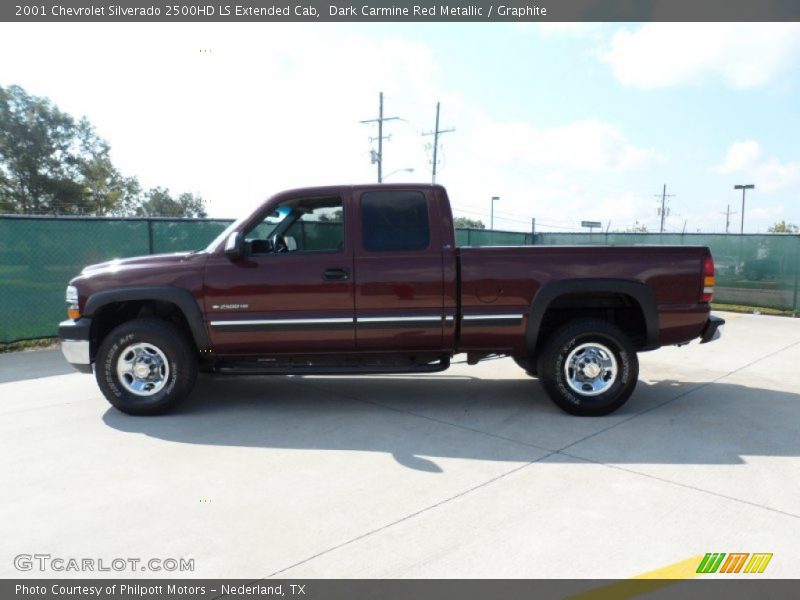 Dark Carmine Red Metallic / Graphite 2001 Chevrolet Silverado 2500HD LS Extended Cab