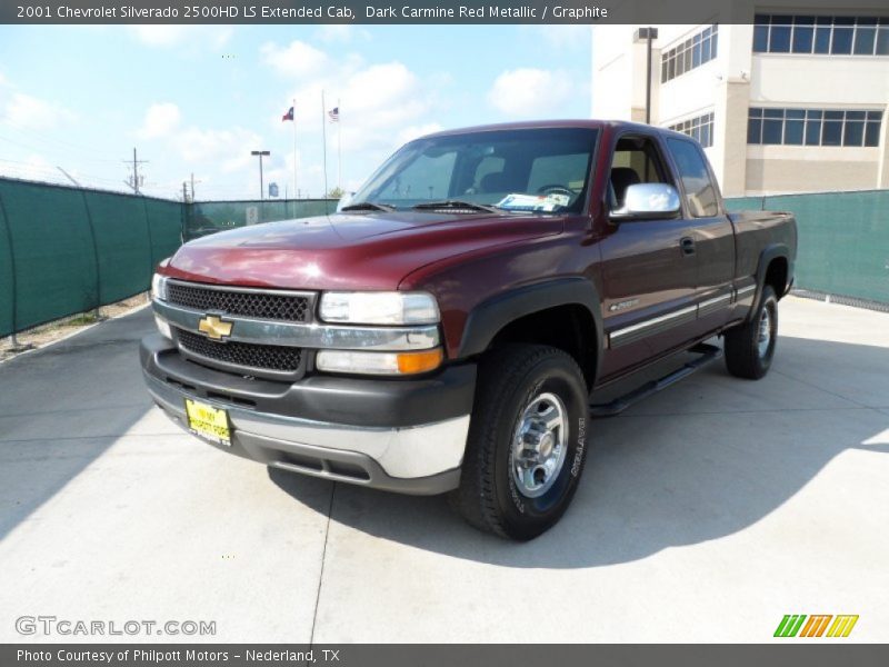 Dark Carmine Red Metallic / Graphite 2001 Chevrolet Silverado 2500HD LS Extended Cab