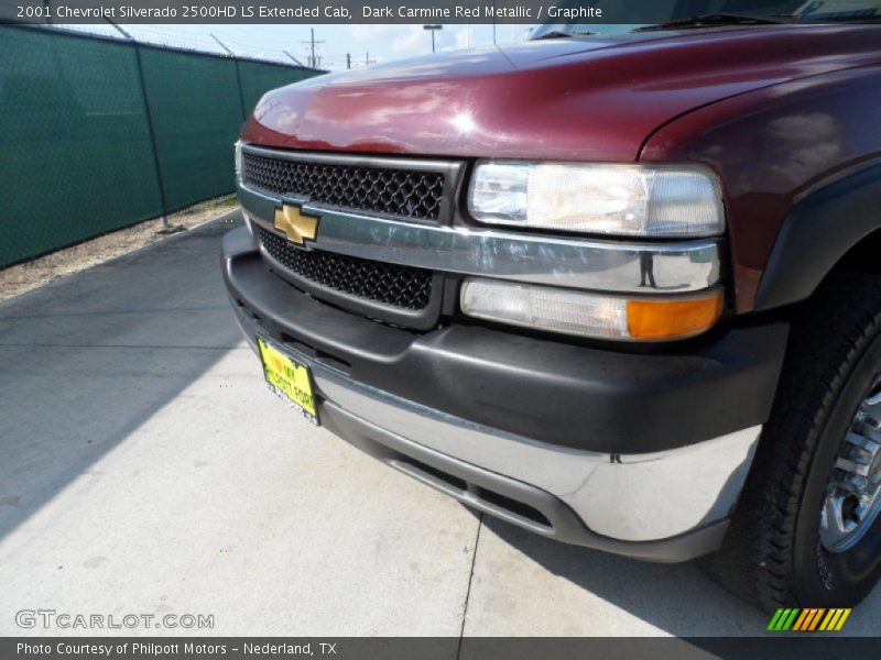 Dark Carmine Red Metallic / Graphite 2001 Chevrolet Silverado 2500HD LS Extended Cab