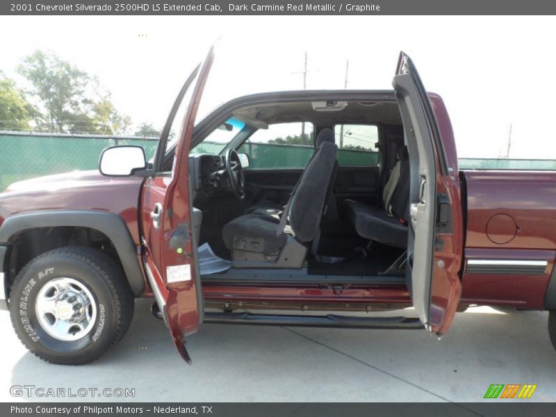Dark Carmine Red Metallic / Graphite 2001 Chevrolet Silverado 2500HD LS Extended Cab