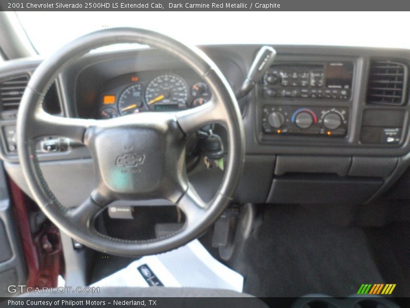 Dark Carmine Red Metallic / Graphite 2001 Chevrolet Silverado 2500HD LS Extended Cab