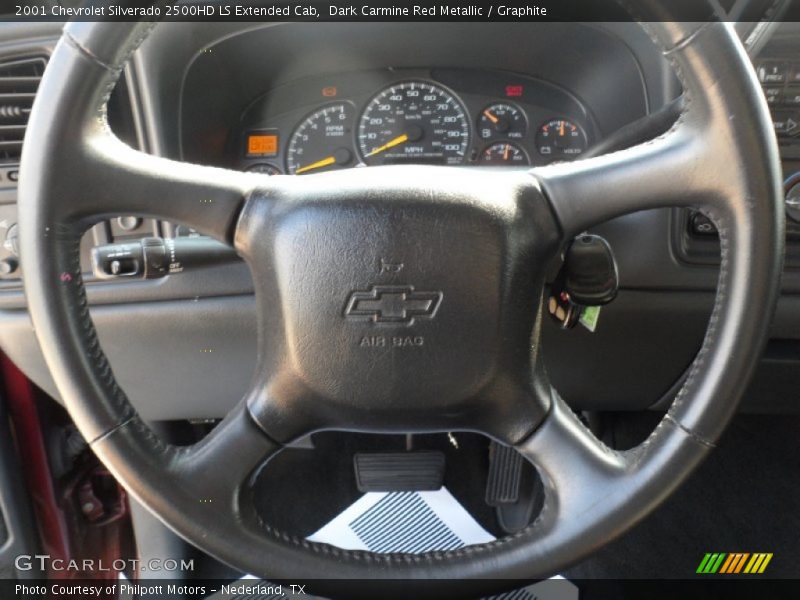 Dark Carmine Red Metallic / Graphite 2001 Chevrolet Silverado 2500HD LS Extended Cab