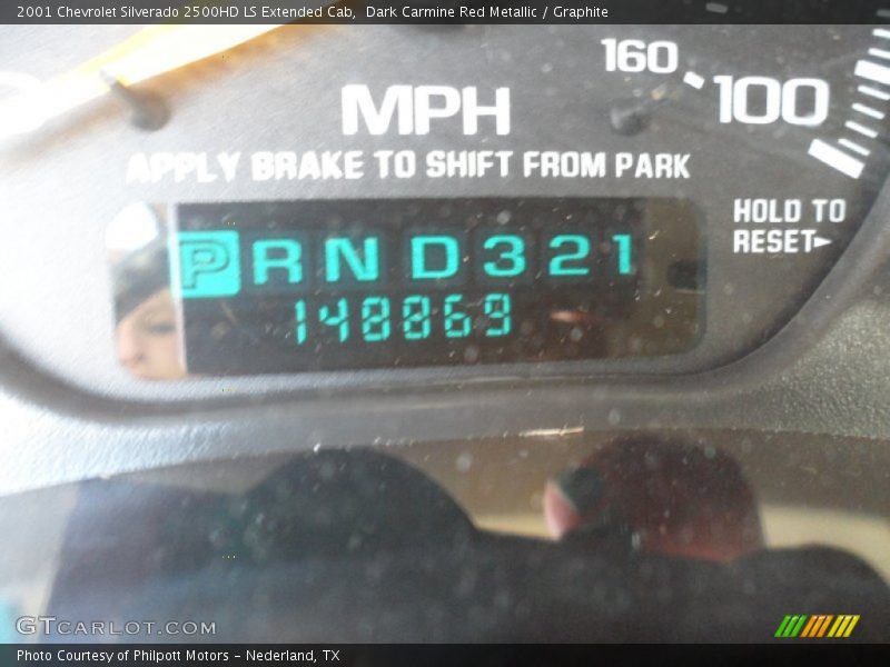 Dark Carmine Red Metallic / Graphite 2001 Chevrolet Silverado 2500HD LS Extended Cab
