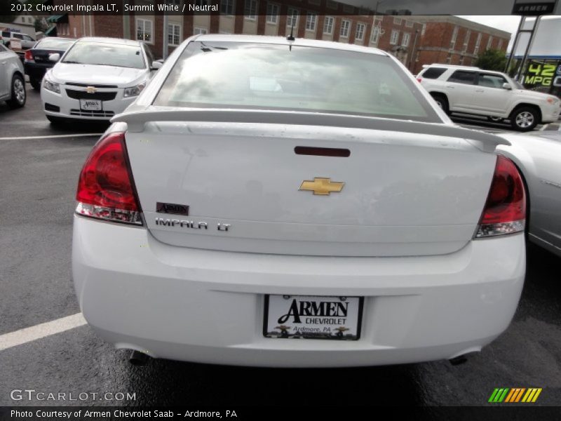 Summit White / Neutral 2012 Chevrolet Impala LT