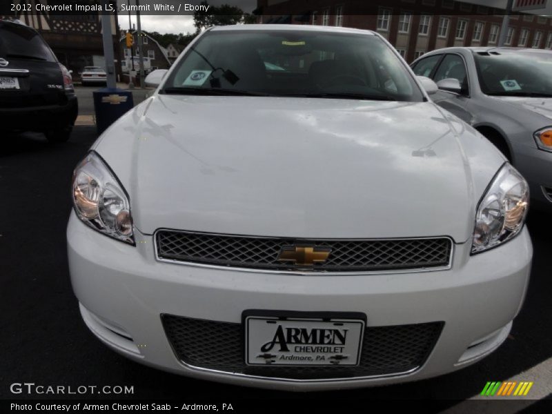 Summit White / Ebony 2012 Chevrolet Impala LS