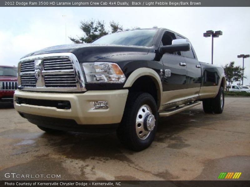 Black / Light Pebble Beige/Bark Brown 2012 Dodge Ram 3500 HD Laramie Longhorn Crew Cab 4x4 Dually
